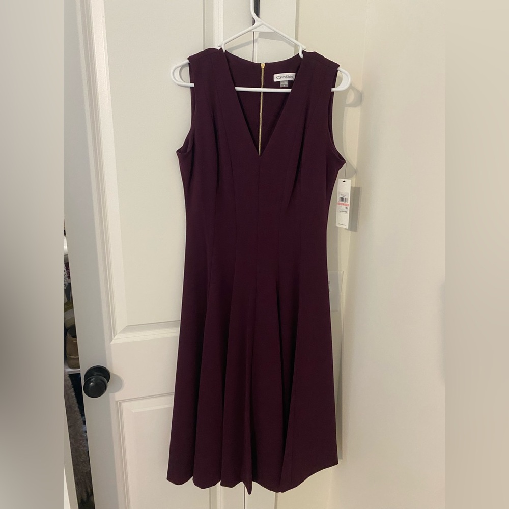 Calvin Klein Deep Purple Midi Dress